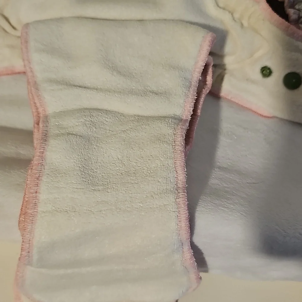 2 Pink and Green cloth Diapers goodmama